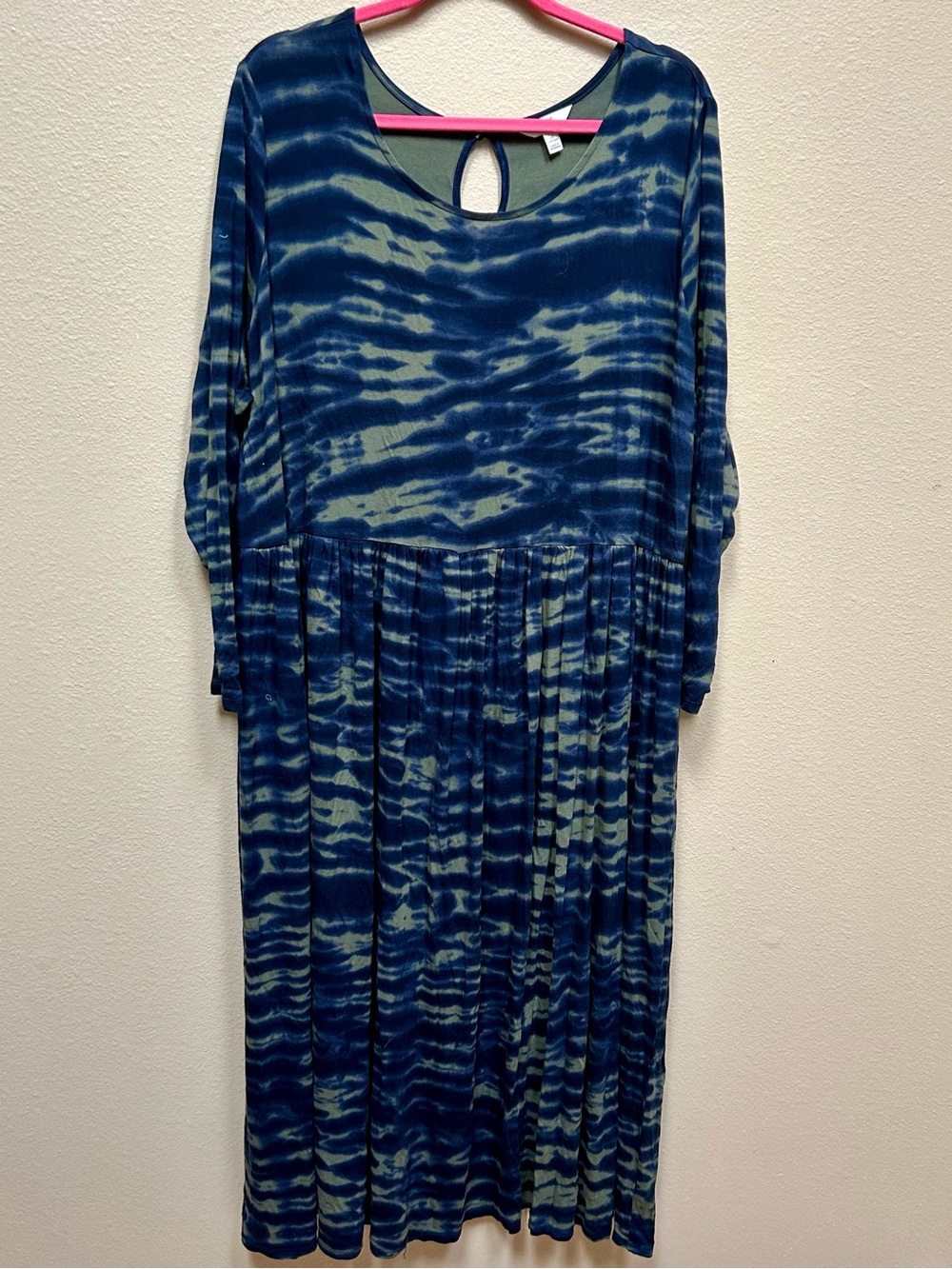 Navy and Olive Tie-Dye Maxi Dress SZ 3X